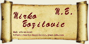 Mirko Božilović vizit kartica